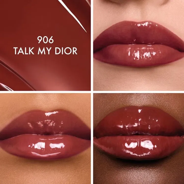 Блеск для губ в стике с эффектом зеркального блеска увлажняющий Addict Glass Lipstick DIOR Color, 906 Talk My Dior — фото 3