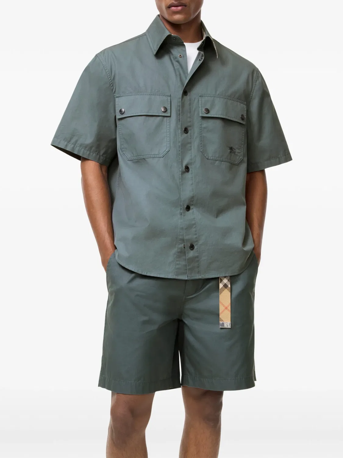 Рубашка из Tropical Gabardine зеленая Burberry, зеленый — фото 2