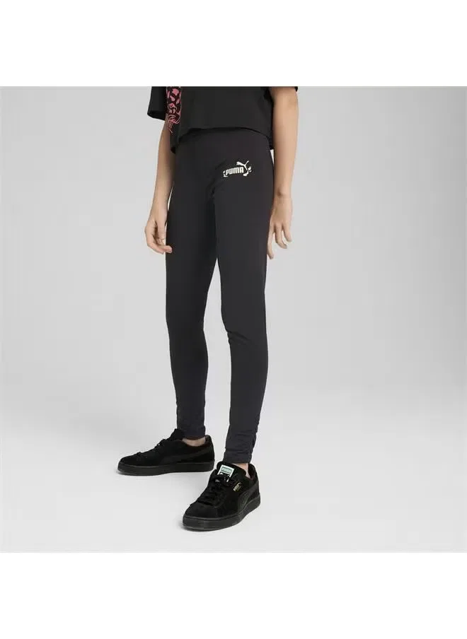 Леггинсы с принтом Flaming Love Puma, черный
