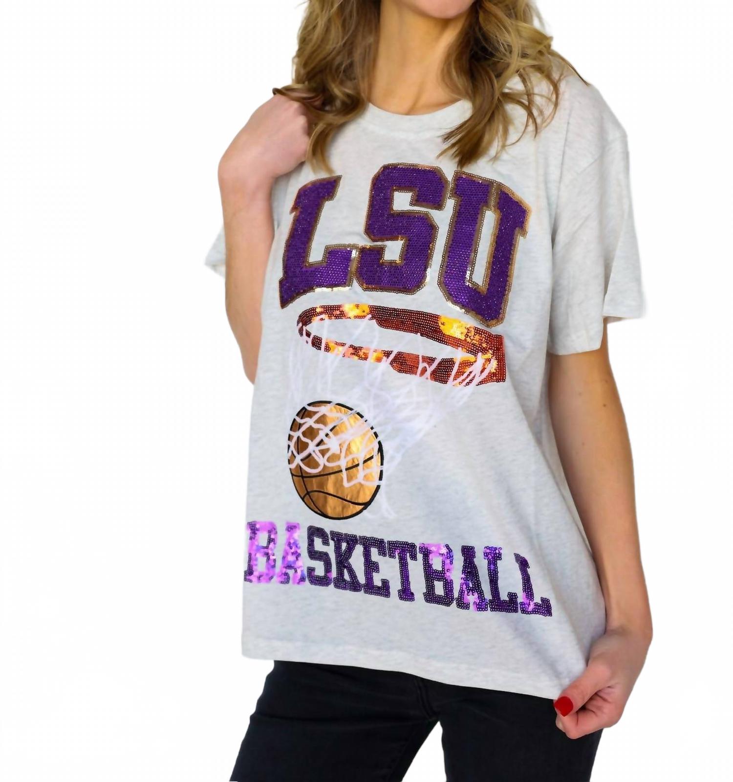 

Футболка Lsu Basketball в сером цвете QUEEN OF SPARKLES, серый
