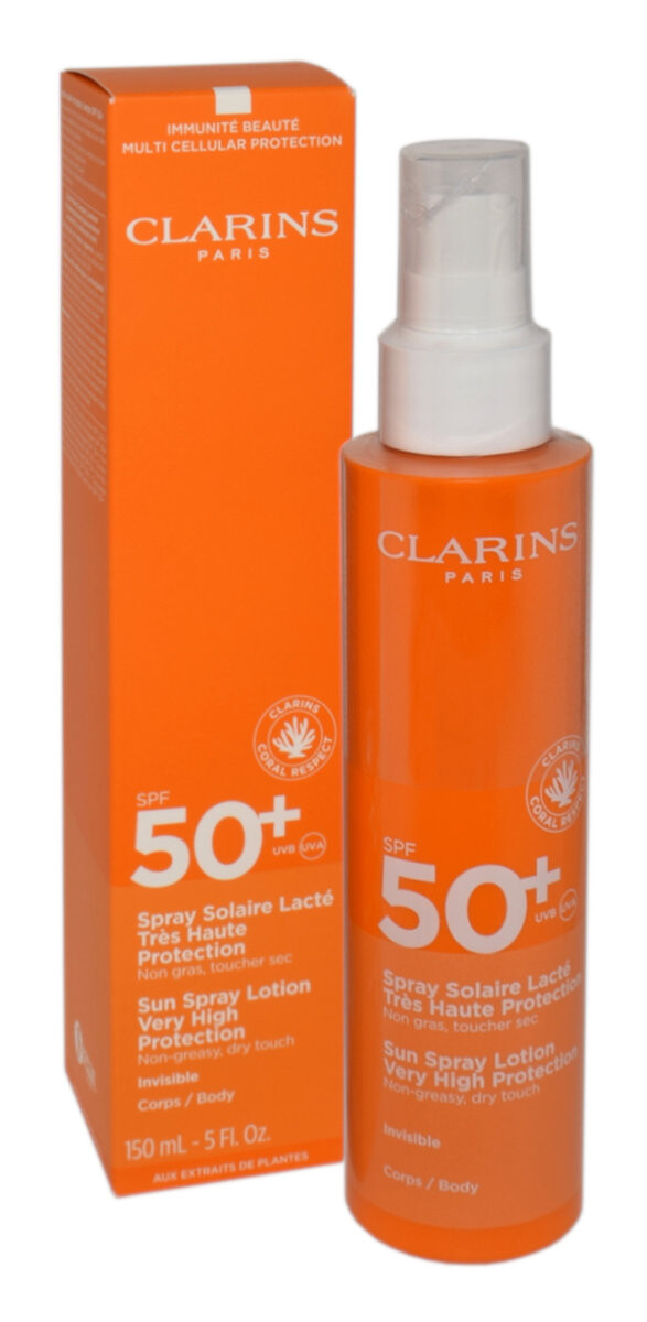 

Clarins, Солнцезащитный лосьон для тела Spf50, солнцезащитный спрей, 150 мл