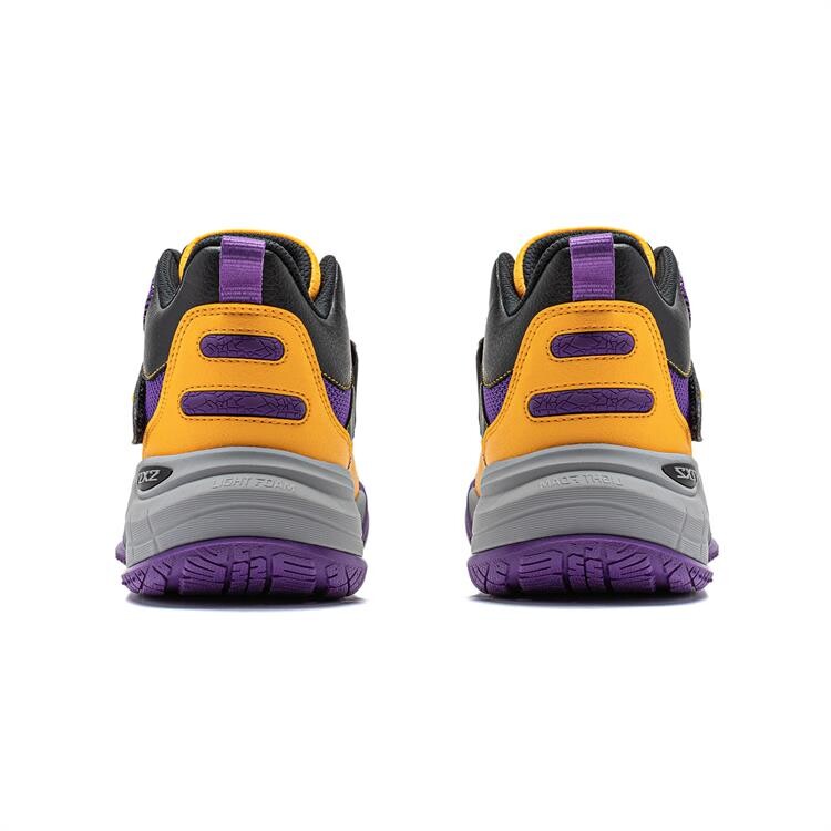 Детские баскетбольные кроссовки Pre-domain GS High-top Black/Iron Purple/Medium Yellow Lining Young, черный/фиолетовый/желтый — фото 4