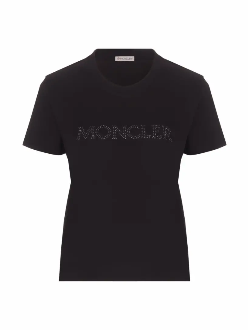 

Хлопковая футболка с логотипом Moncler, черный