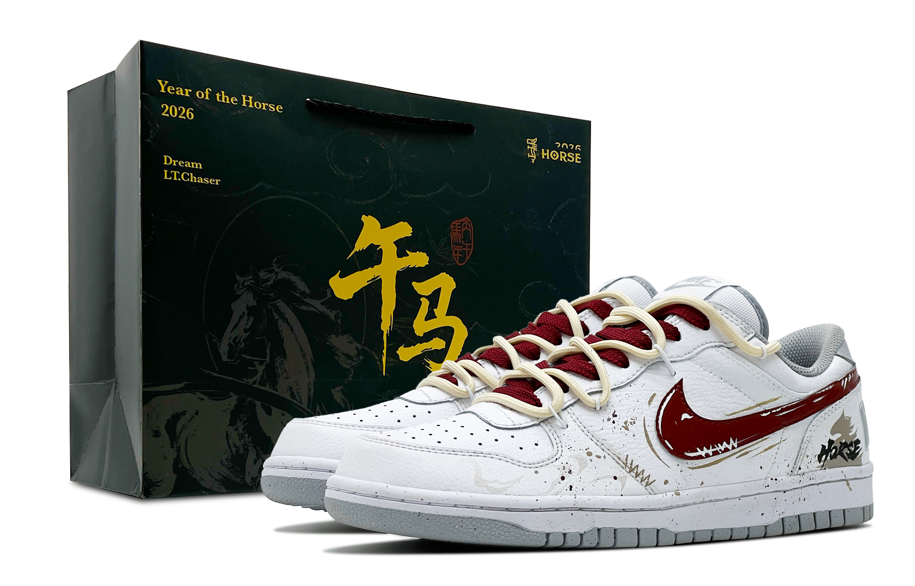 

Nike Кроссовки для скейтбординга мужские Big Leather, устойчивые к истиранию, дышащие, низкие, бело-красные