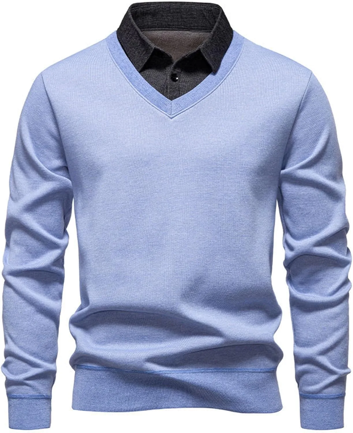 

Мужской свитер с воротником и длинными рукавами в полоску Xiaojmake