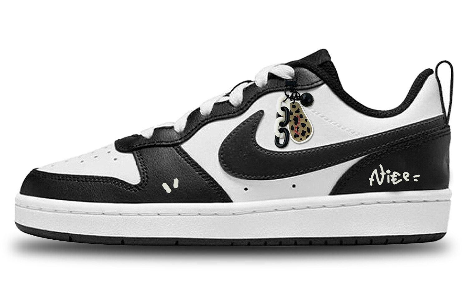 

Кроссовки Nike Court Borough Skateboarding Shoes Women's Low-top White, черный/белый