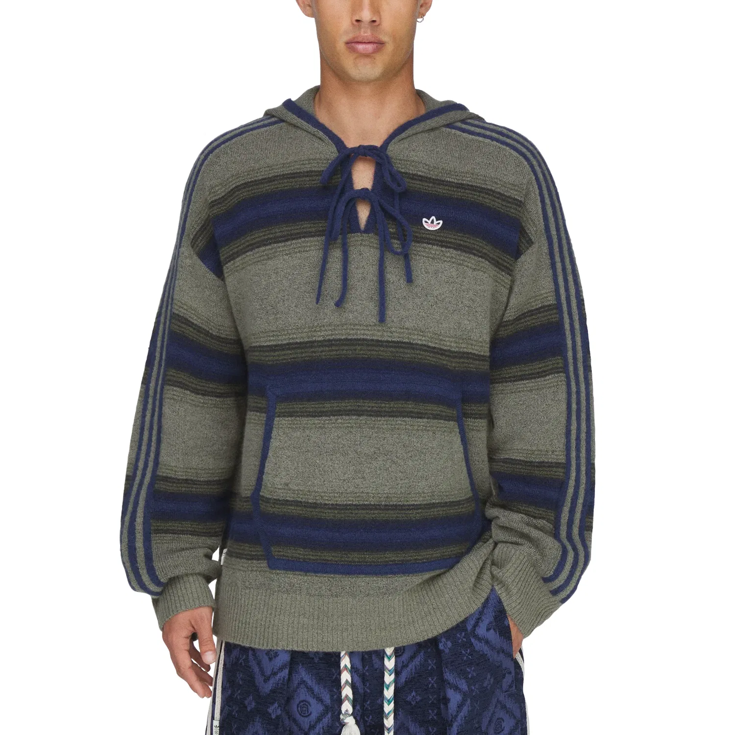 Свитер Adidas Originals CLOT BY EDISON CHEN BAJA JACKET светло-серо-зеленый — фото 4