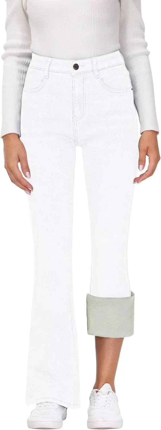 

Женские джинсы KDF Flare High Waisted Bell Bottom с подкладкой из флиса