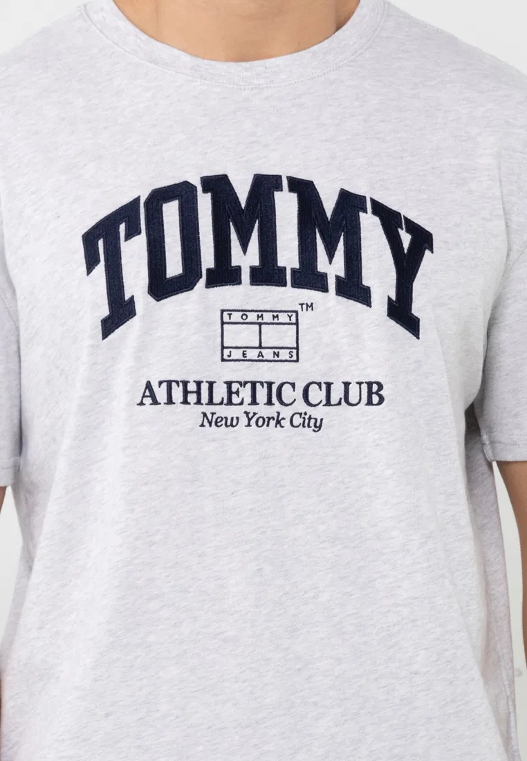 Футболка с логотипом, короткий рукав, Tommy Jeans Tommy Hilfiger, серебристо-серый — фото 3