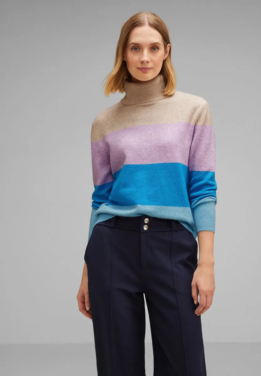 

Свитер с высоким воротником STREET ONE, меланжевый, цвет Spring Sand Melange