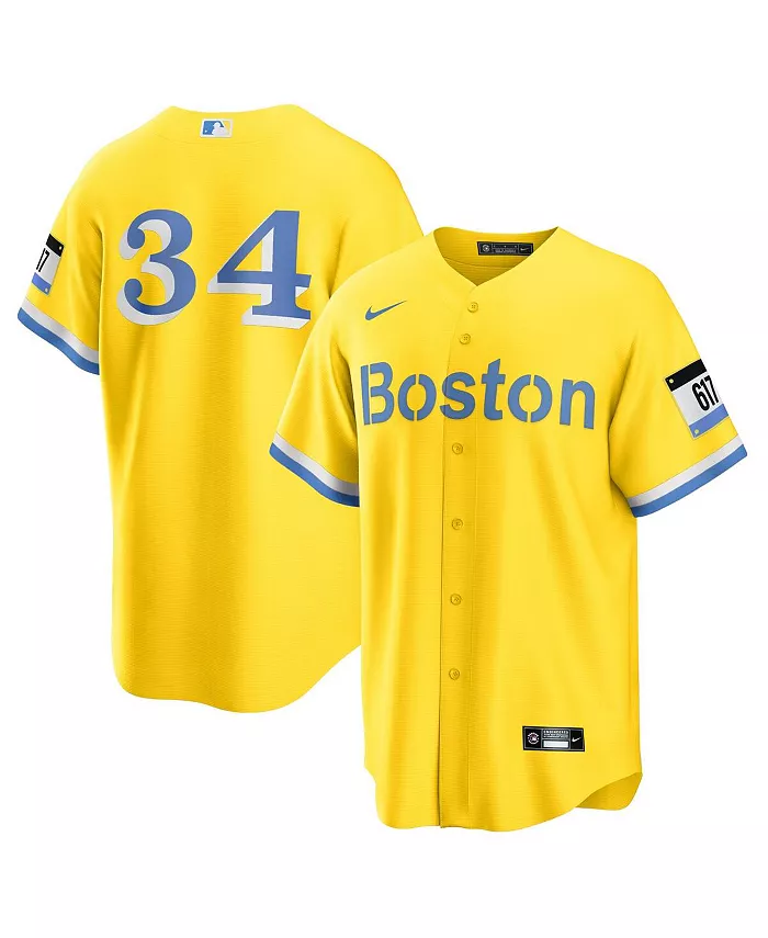 Мужская реплика джерси Дэвида Ортиса в золотом цвете Boston Red Sox из коллекции City Connect для вышедших на пенсию игроков Nike — фото 3