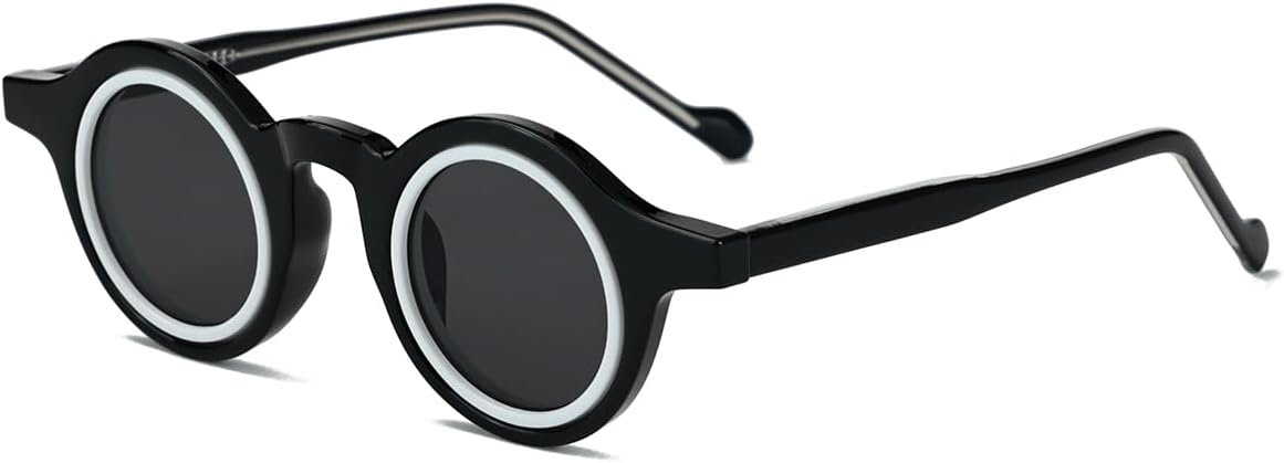 

Солнцезащитные очки Tr90 маленькие круглые, в стиле ретро, ​​с ацетатными дужками, унисекс, поляризованные, защита от УФ-излучения UV400, для активного отдыха weiyuchen, Black White Frame