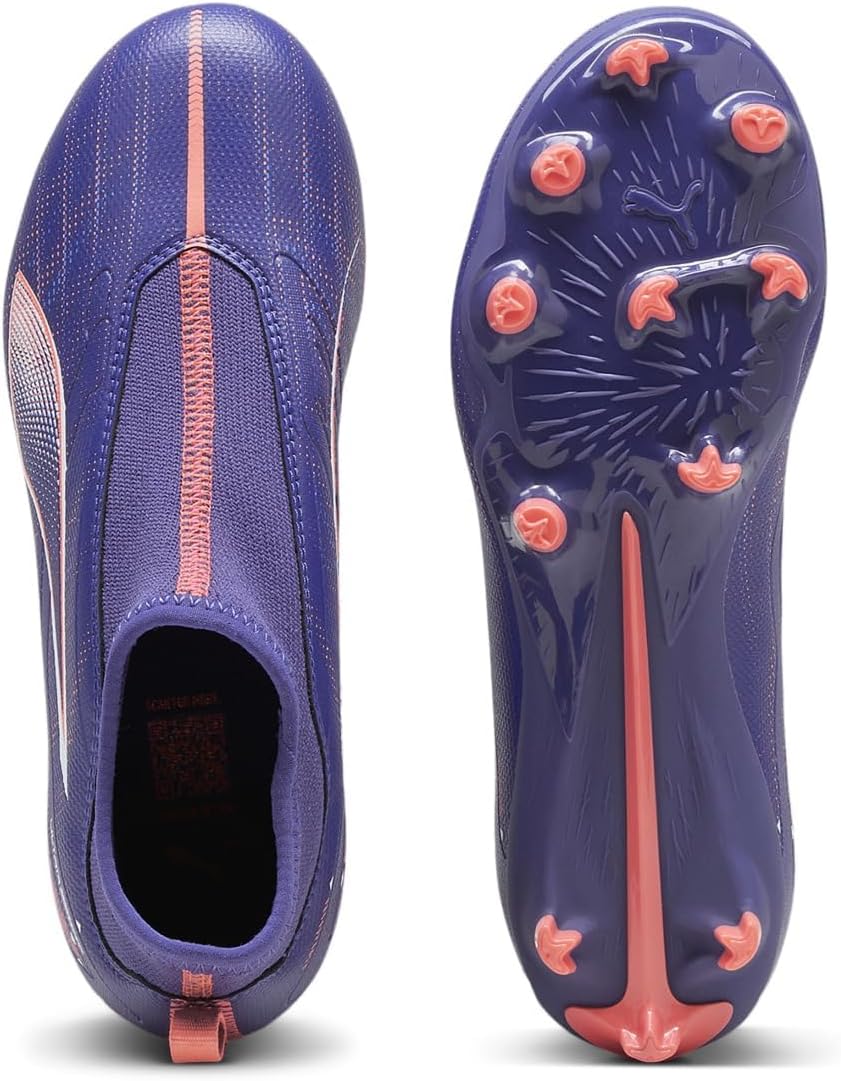 Детские кроссовки Puma Ultra Match без шнурков для твердого искусственного покрытия, Lapis Lazuli-puma White-sunset Glow — фото 2