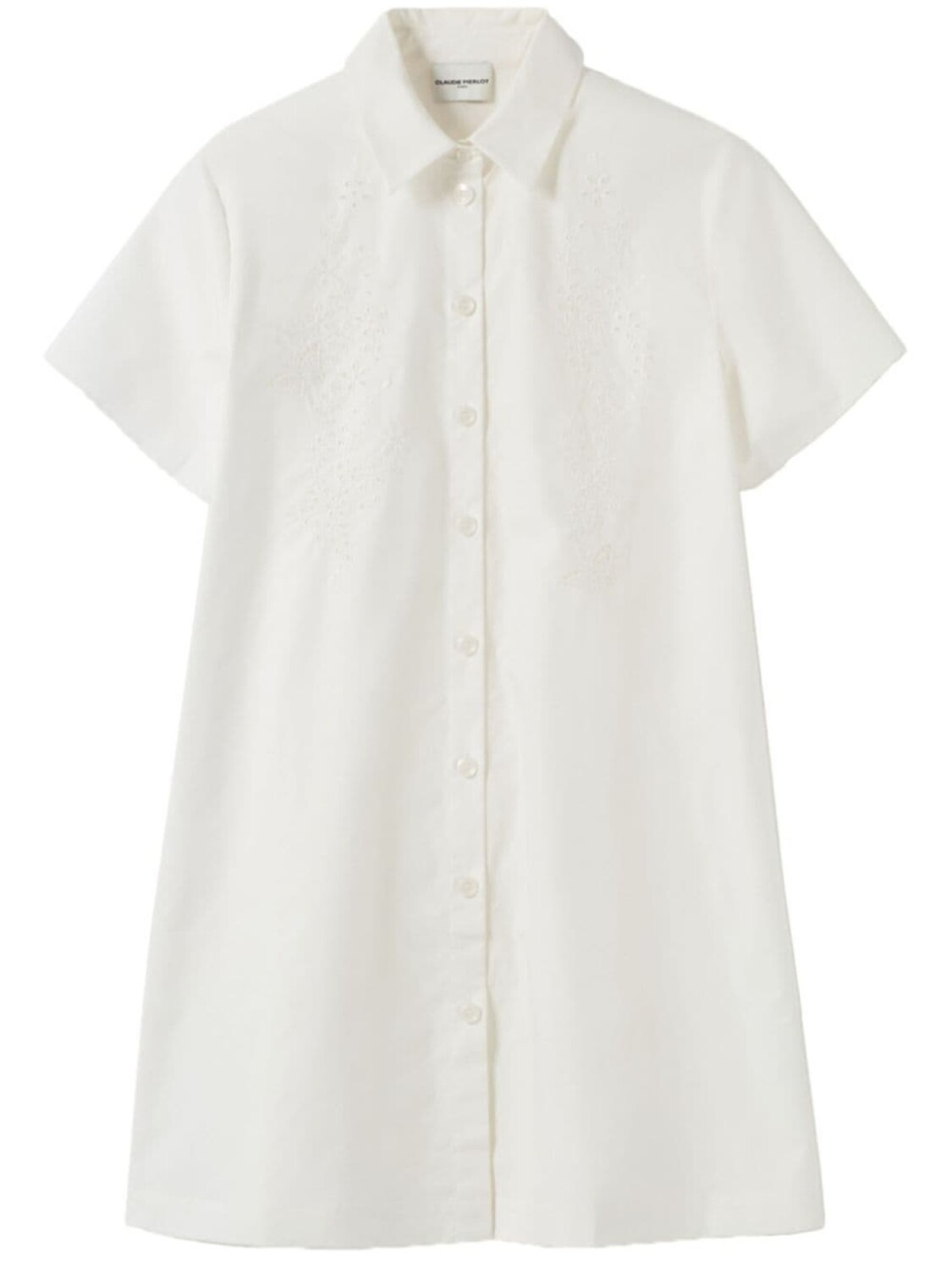 

Claudie Pierlot платье-рубашка с английской вышивкой, белый