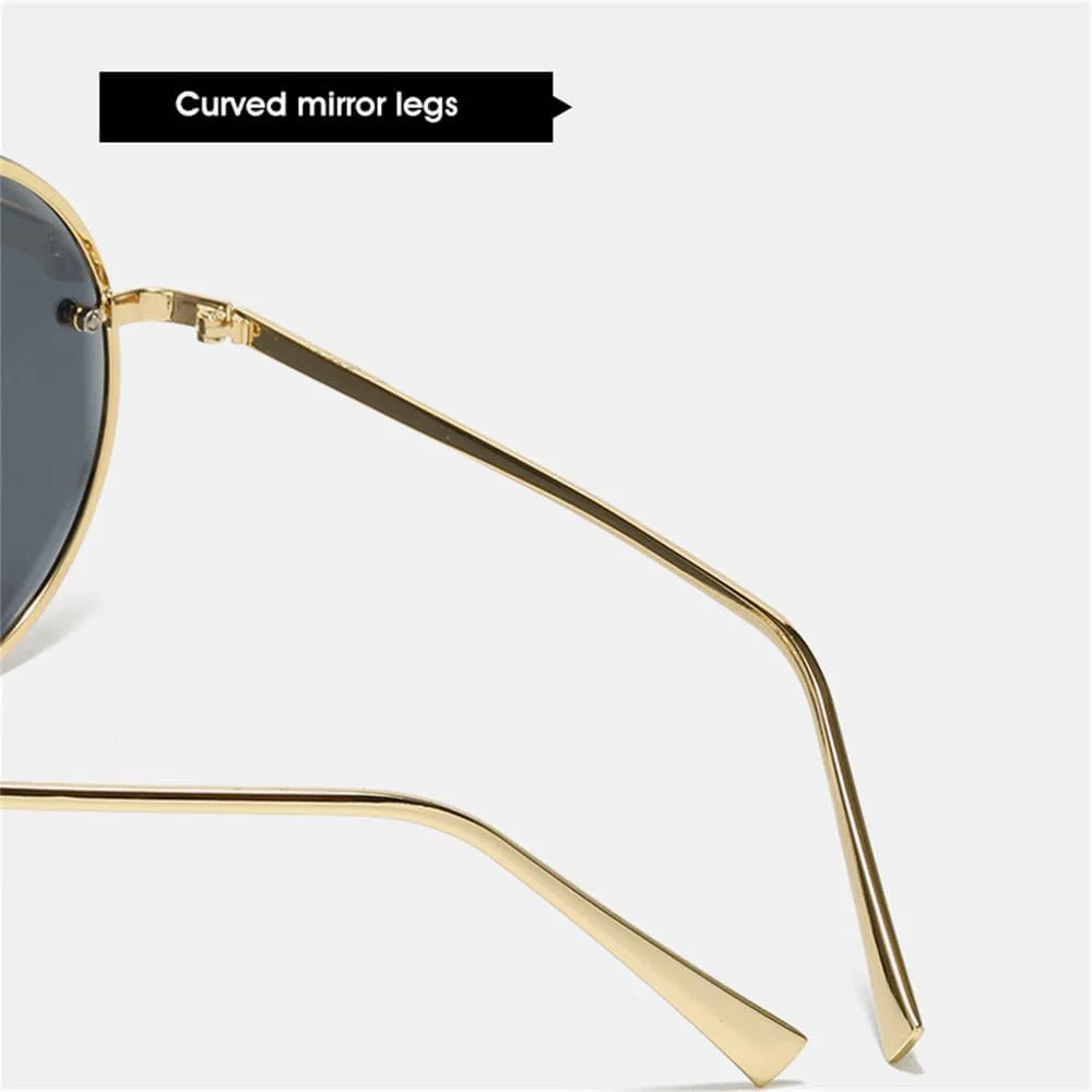 

Круглые солнцезащитные очки без оправы для мужчин и женщин, солнцезащитные очки в крупной оправе, винтажные очки с защитой от УФ-излучения UV400 LANGSER, 2