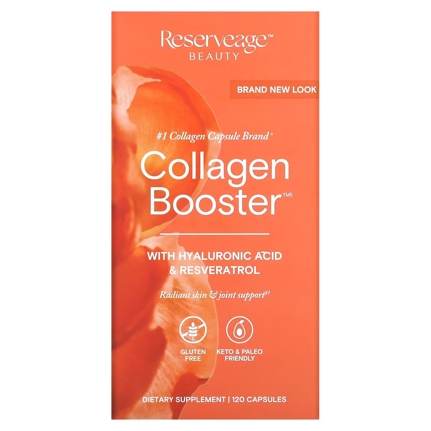 

Добавка Reserveage Nutrition Collagen Booster with Hyaluronic Acid & Resveratrol, 120 капсул