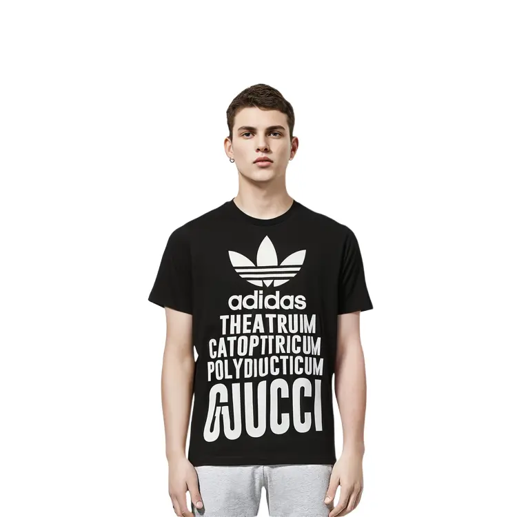 Футболка мужская Adidas x Gucci, белый с черным — фото 4