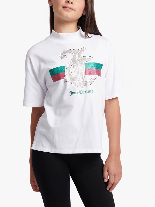 

Детская футболка с блестящими полосками Juicy Couture, Bright White/Multi