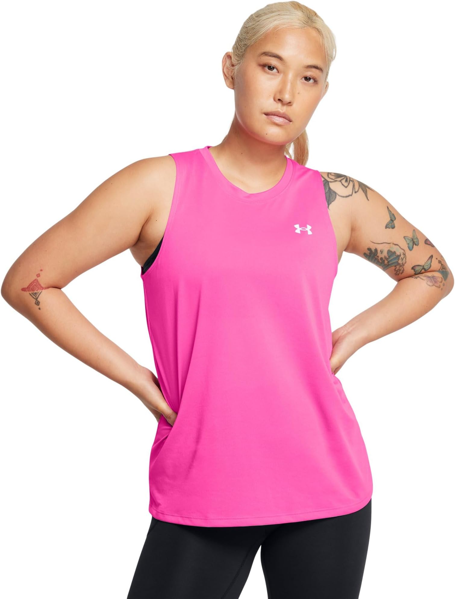 

Топ Under Armour Tech Tank Solid, цвет Rebel Pink/White