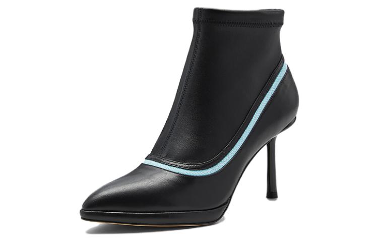 NINE WEST Черные женские полусапожки на каблуке 8,5 см, цвет Black
