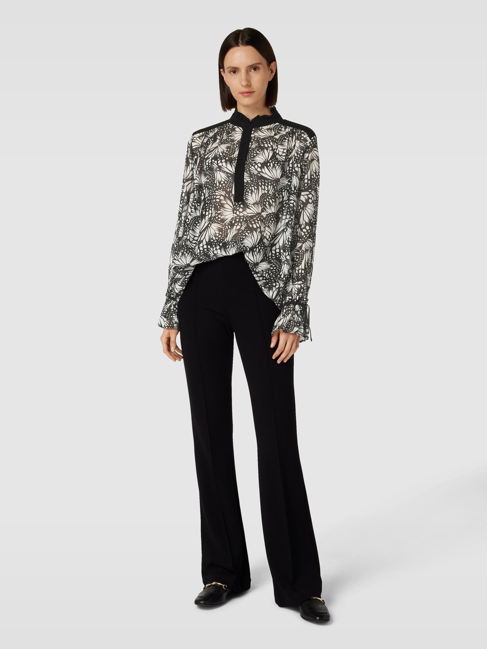 

Блузка из вискозы с узором по всей поверхности THE KOOPLES, черный