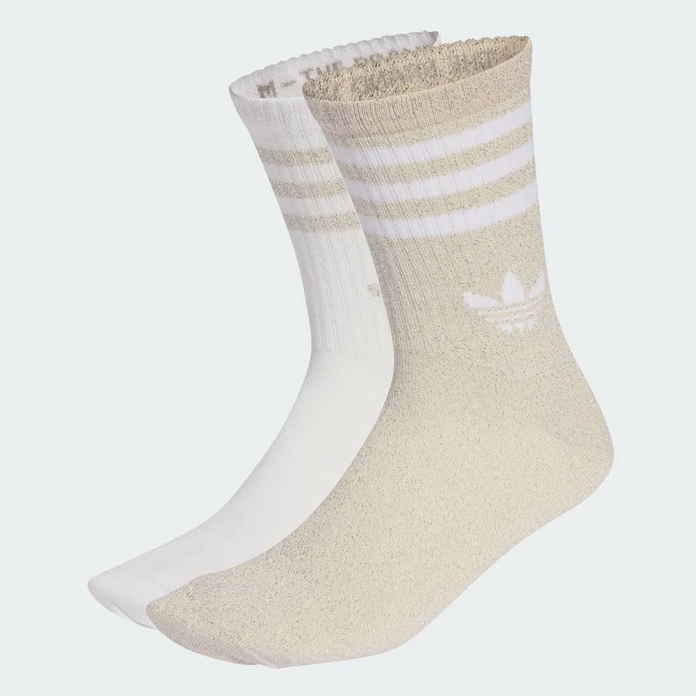 Носки Three Stripes Glitter Crew Socks (комплект из 2 пар) Adidas, beige — фото 2