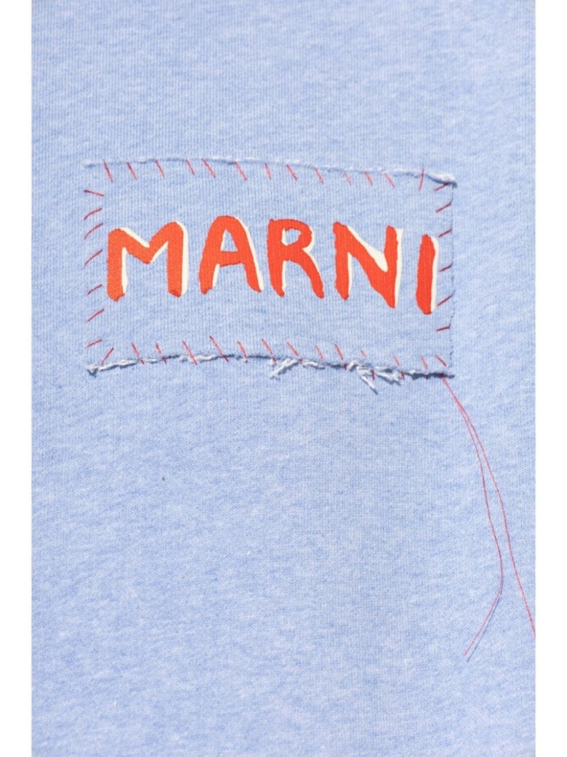 Marni хлопковая толстовка с капюшоном и логотипом-аппликацией, синий — фото 3