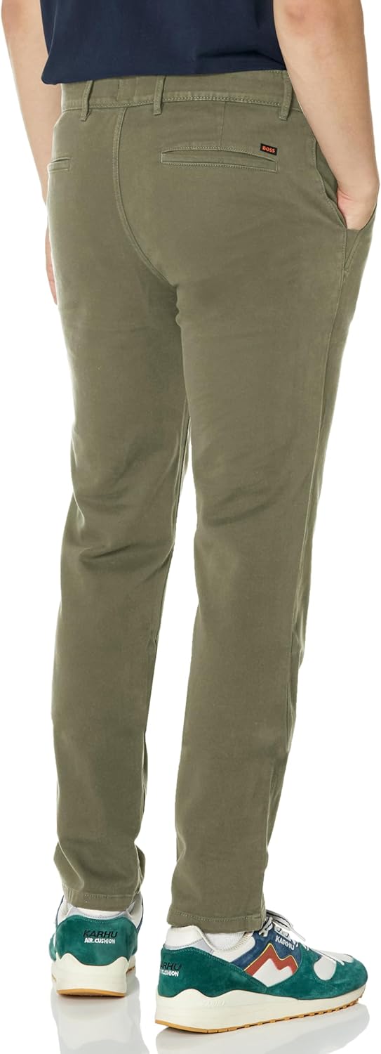 Брюки BOSS Chino Slim Leg Twill Cotton, Dark Olive Green — фото 2