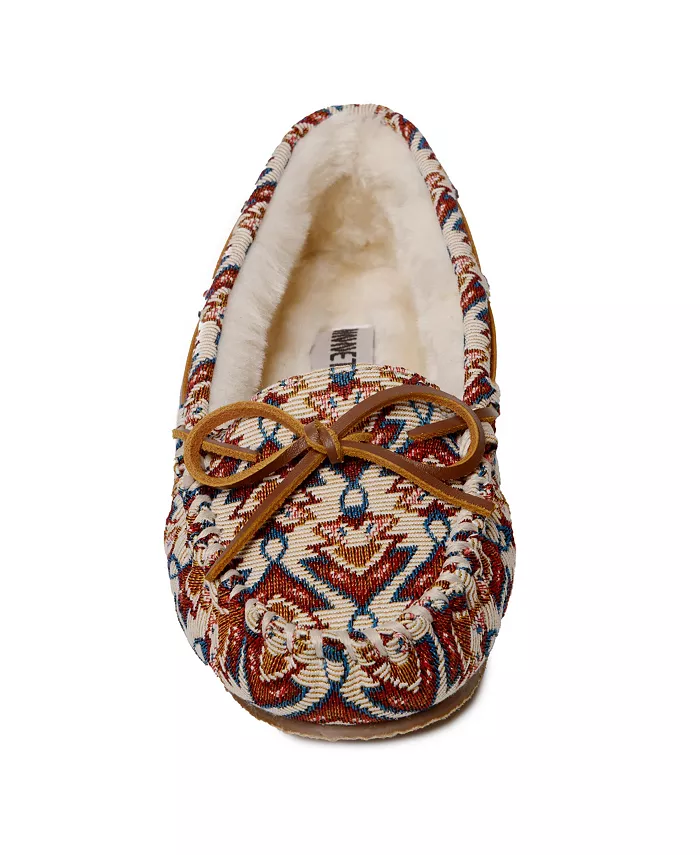 Женские тапочки Cally с узором Minnetonka, коричневый/бежевый — фото 4
