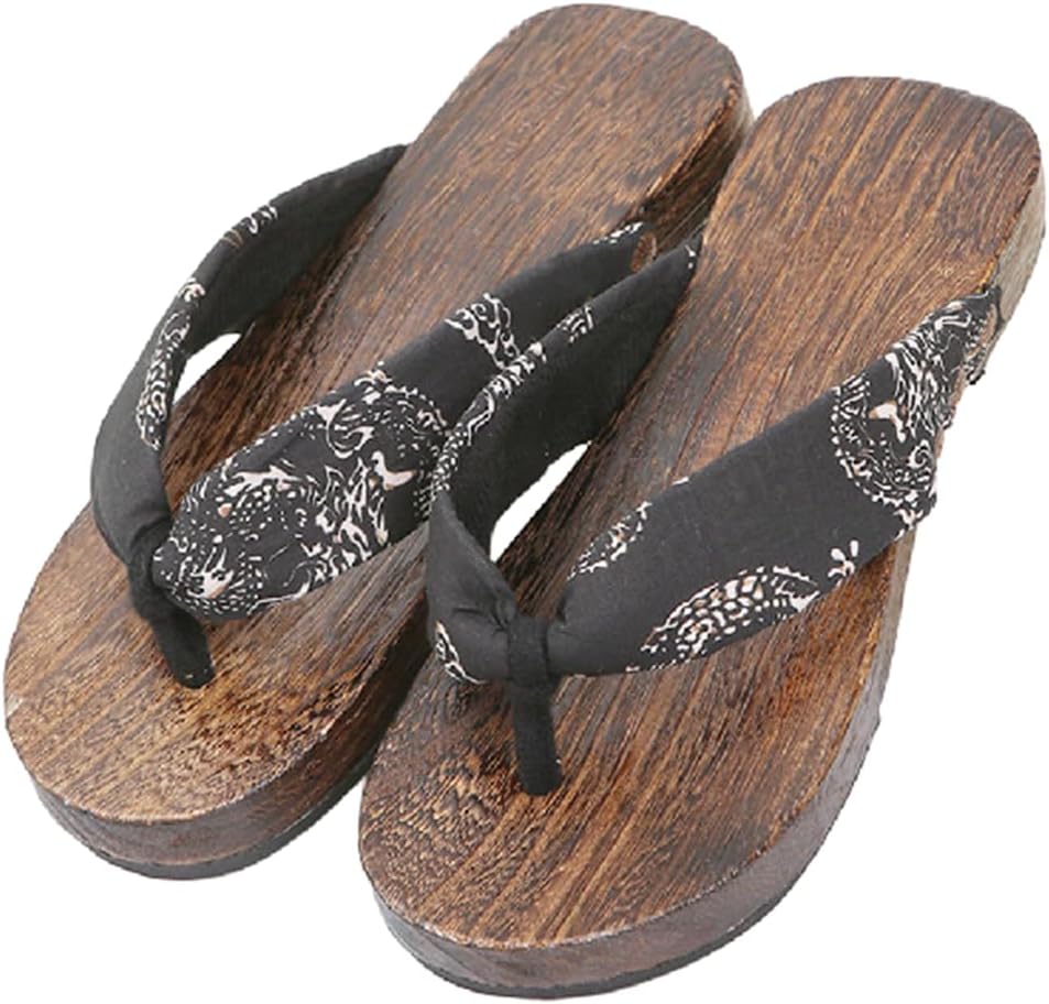 

Мужские японские сабо-шлепанцы, японские традиционные сандалии Гета, традиционные деревянные сабо Гета, повседневные шлепанцы с антискользящей подошвой (Размер: EU 42, Цвет: ЧерныйA) Yczhd