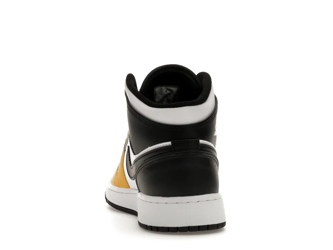 Детские кроссовки Lifestyle с высоким контрастом Jordan 1 Mid, Yellow Ochre/Black/White/Yellow Ochre — фото 4