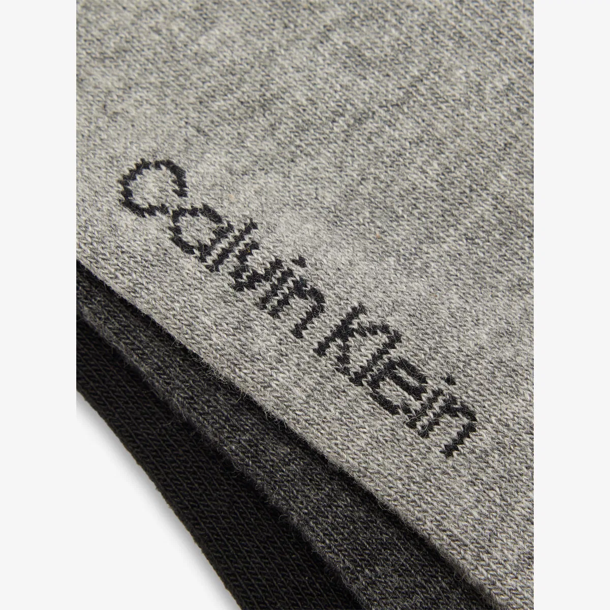 Комплект из трех пар эластичных хлопковых носков с логотипом Calvin Klein, серый — фото 2
