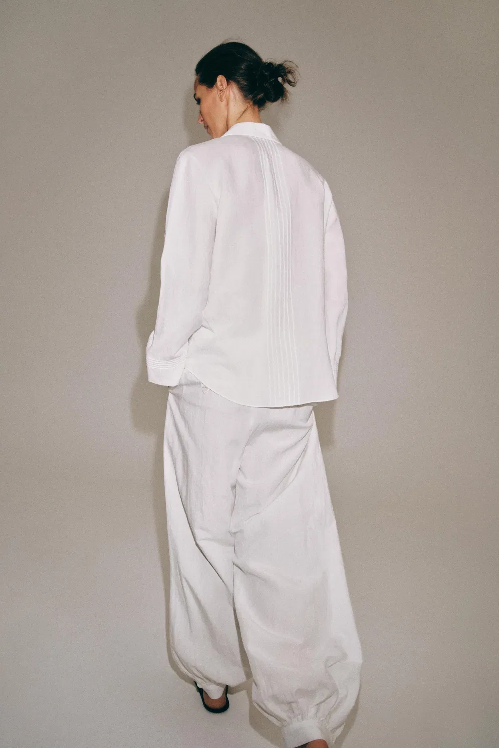 Брюки Саруэль из коллекции ZW ZARA, White — фото 4