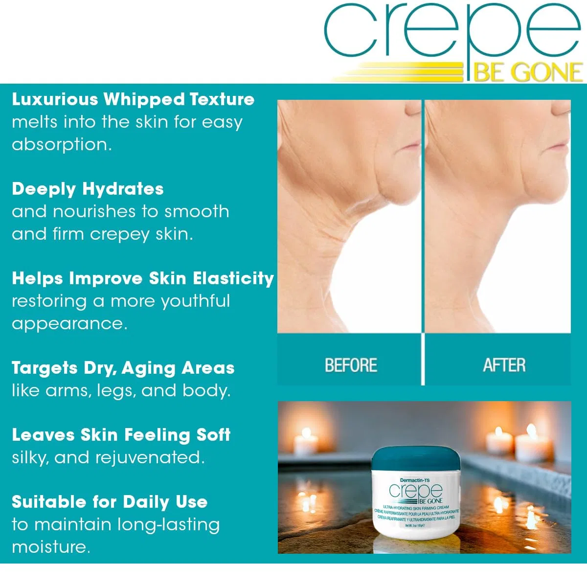 Крем для тела Crepe Away Cream Body Souffle, Dermactin, набор 4 шт, 3 fl oz, Sage — фото 4