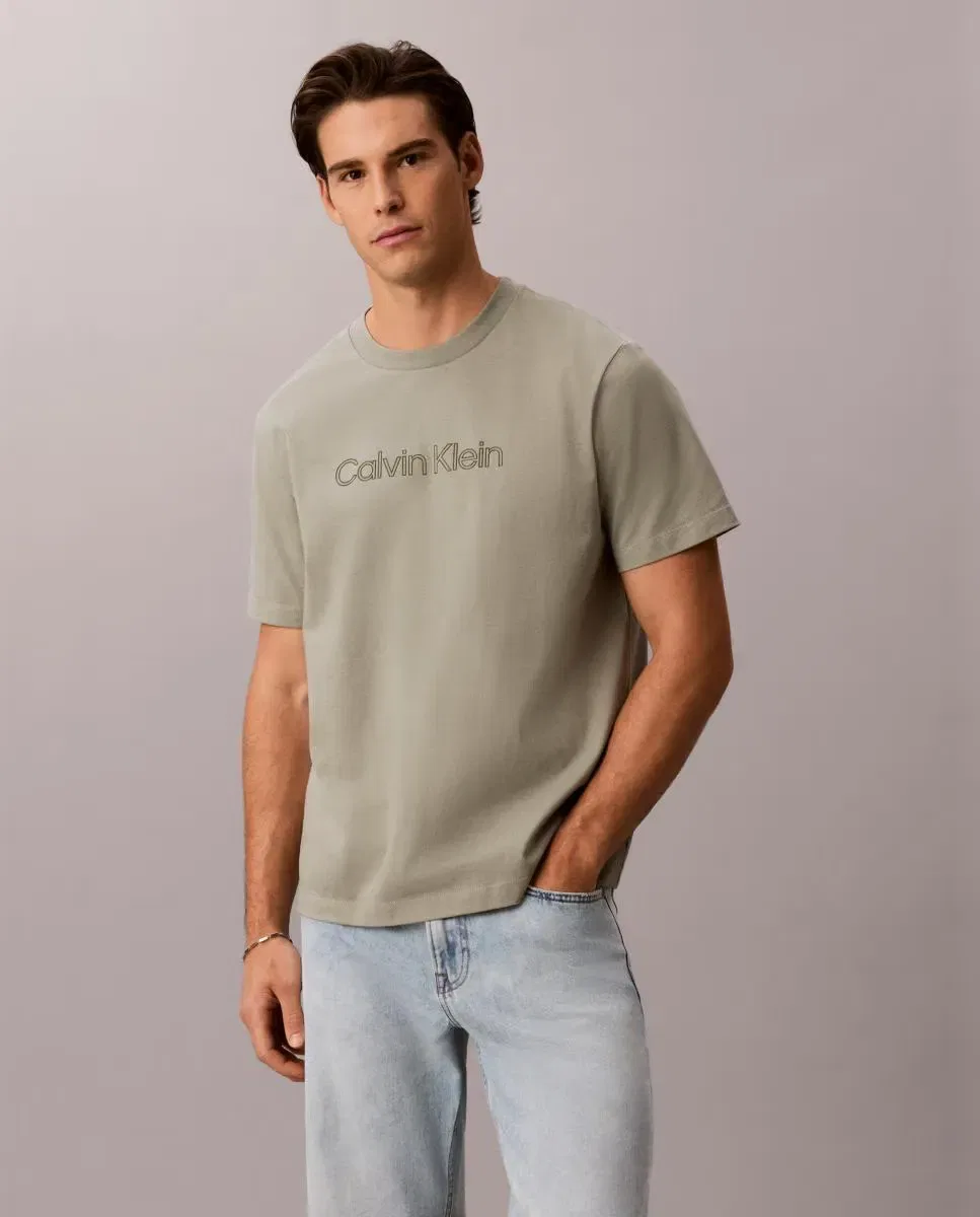 Мужская футболка с принтом Calvin Klein, Gris Claro