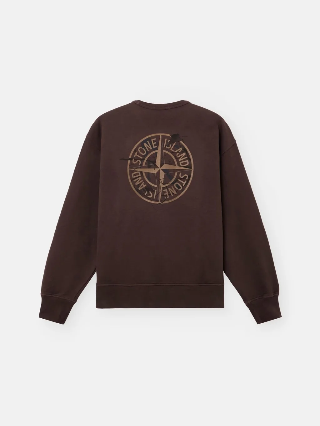 Мужской свитшот Stone Island Oversized-fit Crewneck With 'camo Compass' Print, бордовый — фото 3