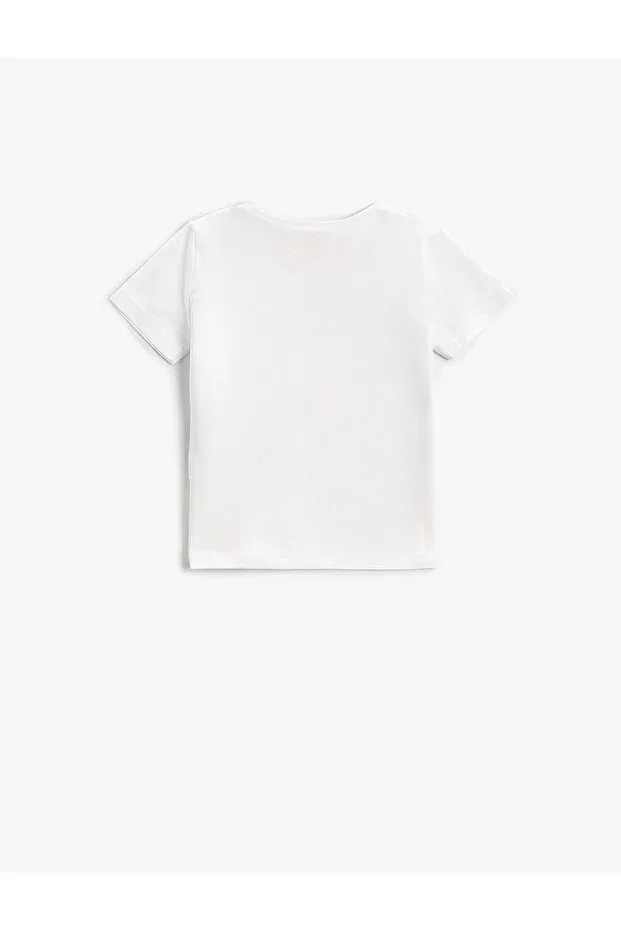 Детская футболка с коротким рукавом хлопковая Koton, White/000 — фото 2