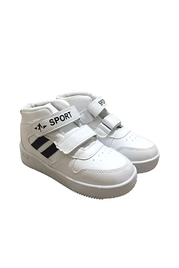 Детские ботинки для девочек с липучкой Altun Ticaret, White-Black