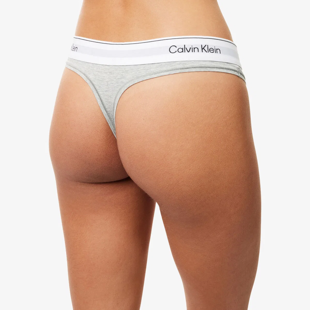 Трусики-стринги icon из смеси модала и хлопка Calvin Klein, серый — фото 4