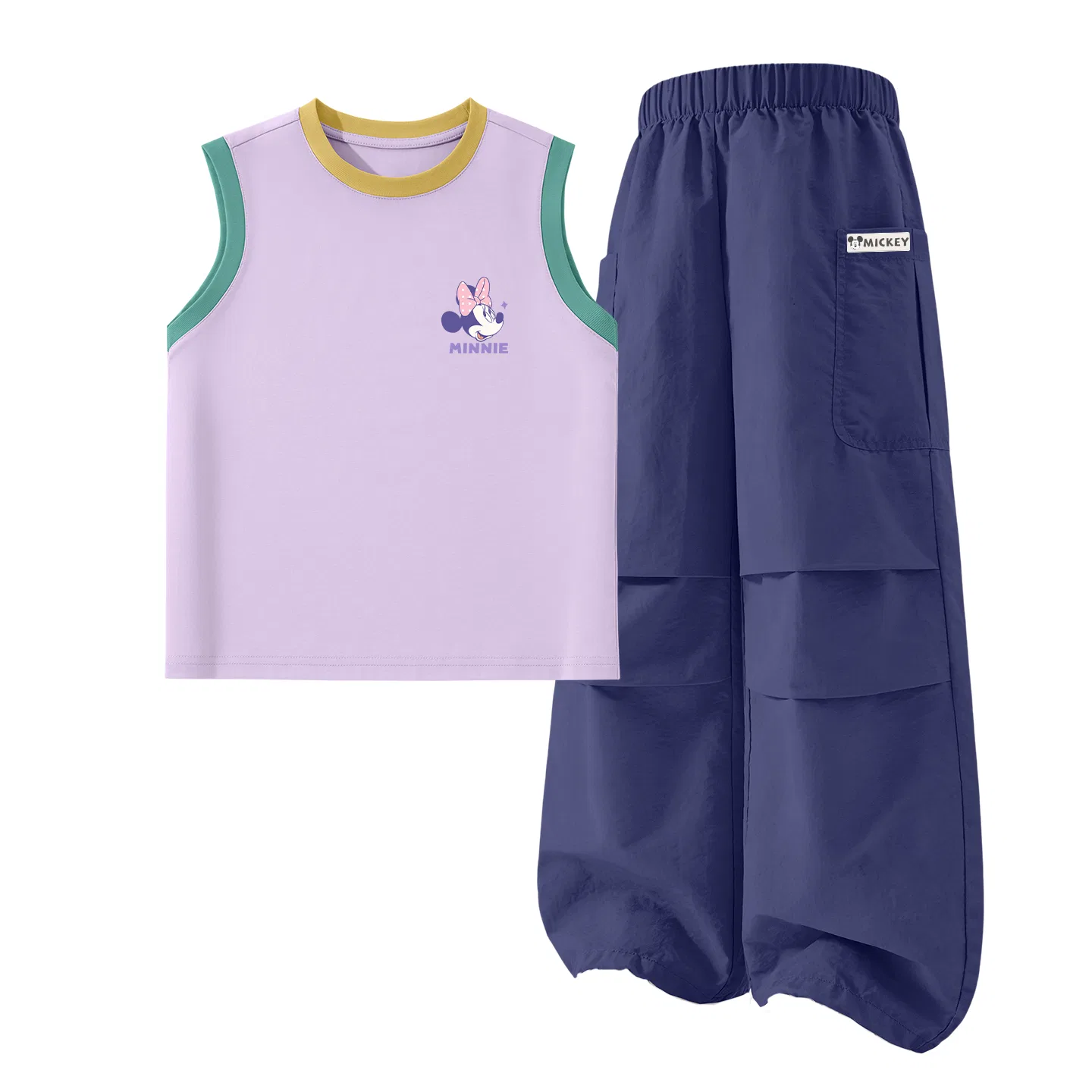 Детский спортивный костюм, Crew Neck, Disney, Dini Knot K Yellow Purple+DihU Long Hook-and-Loop K Sea Mist Purple