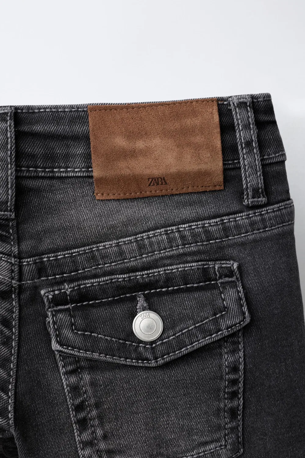 Расклешенные джинсы ZARA, Black — фото 4