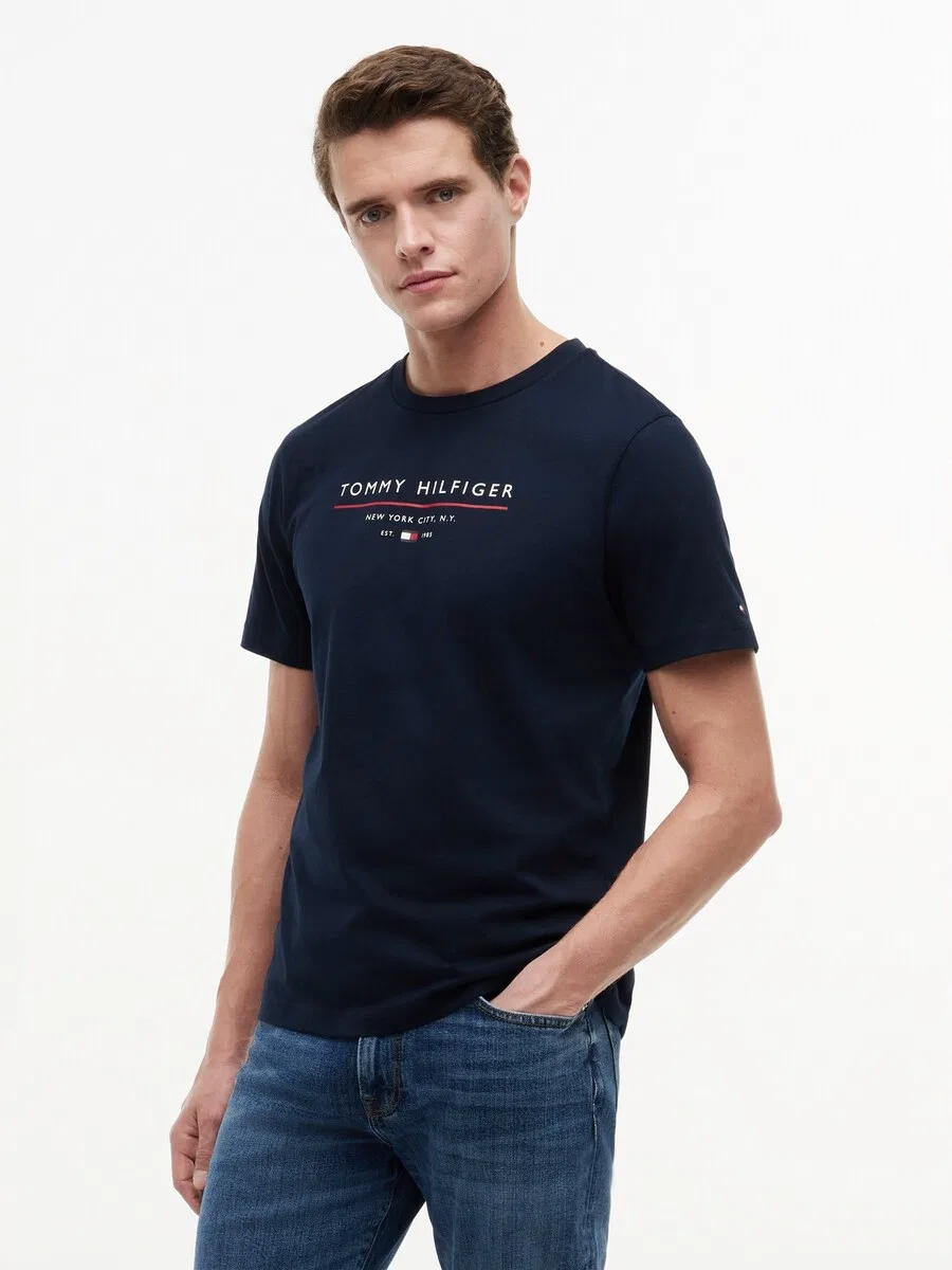 Рубашка TOMMY HILFIGER 'Essential' цвета морской волны — фото 2