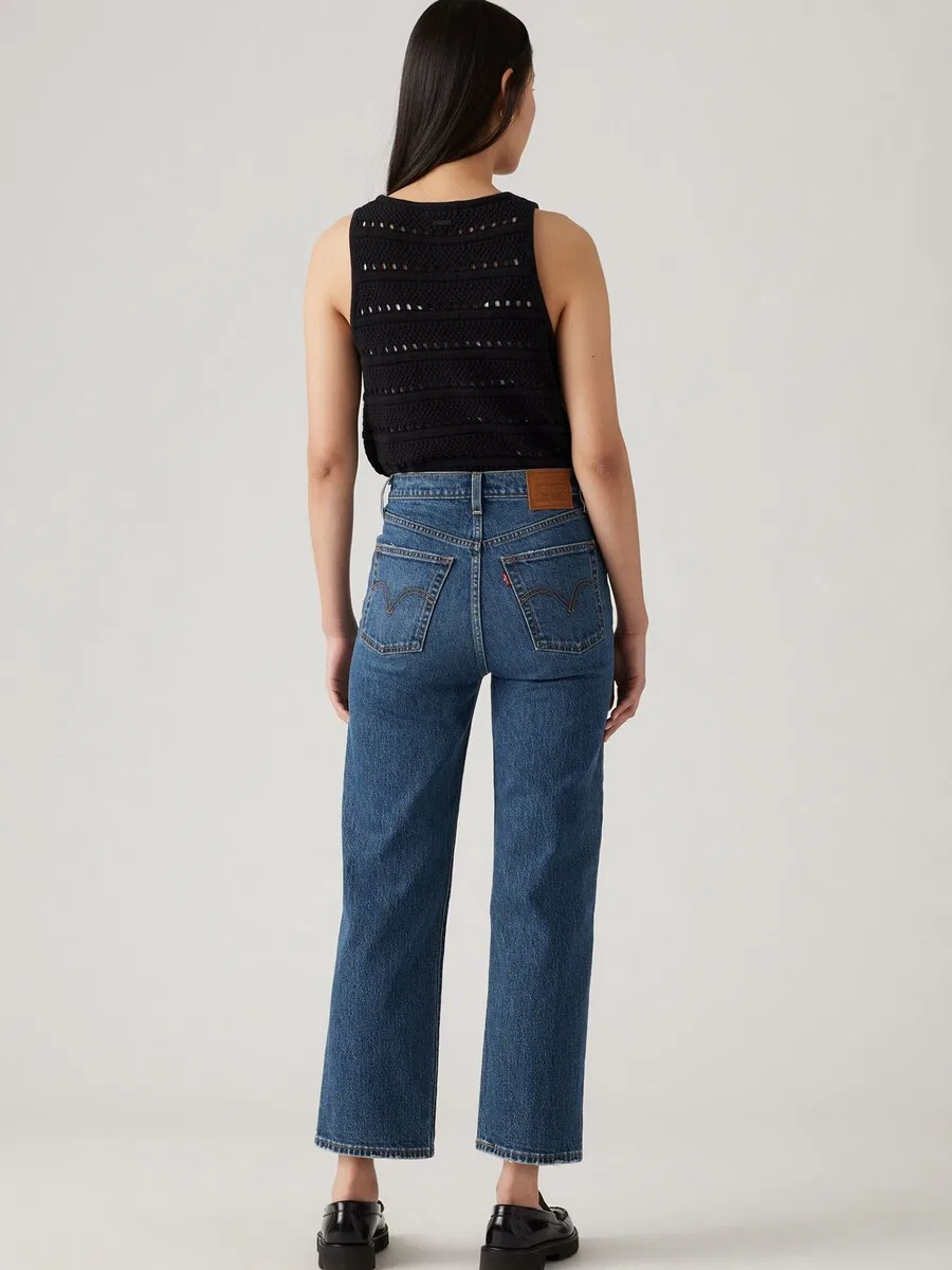 Джинсы LEVI'S свободного кроя «Ribcage» синего цвета — фото 3
