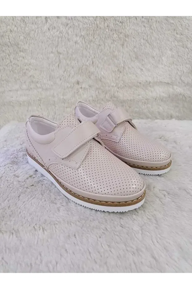 Детские туфли для мальчиков ортопедические Hem Sports And Classic Orthopedic Boy's Shoes Özgür Kids, Bej (Cream)