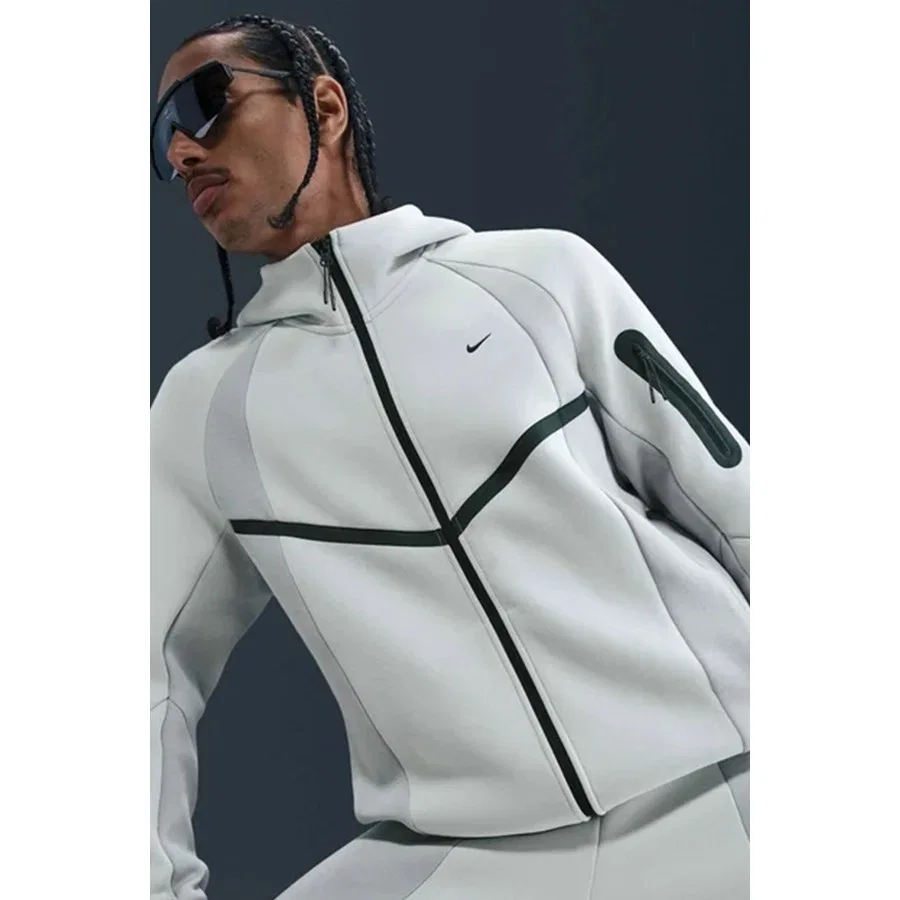 Свитшот с капюшоном Tech Fleece Pro Full Zip Windrunner Nike, Зеленый
