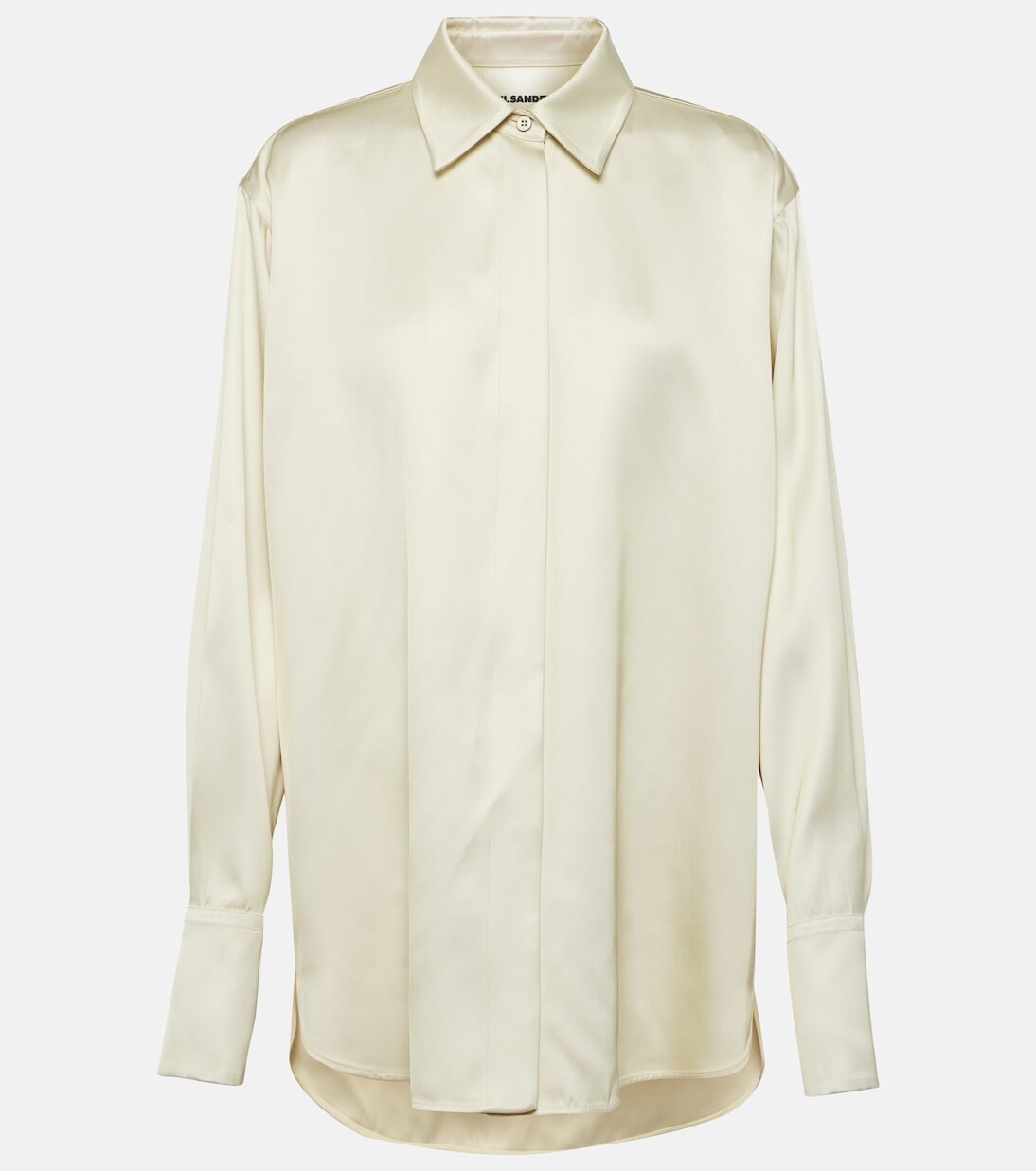 

Атласная рубашка оверсайз Jil Sander, нейтральный