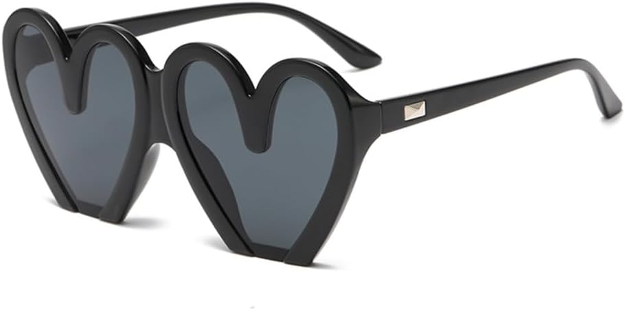 

LVTFCO Модные солнцезащитные очки в форме сердца для вечеринок, забавные персиковые солнцезащитные очки в форме сердца, модные женские очки конфетных цветов, Black Black