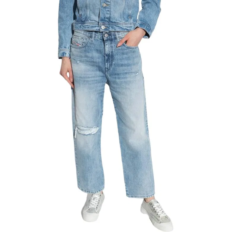 Джинсы Straight Leg Distressed, DIESEL, Light Blue — фото 3