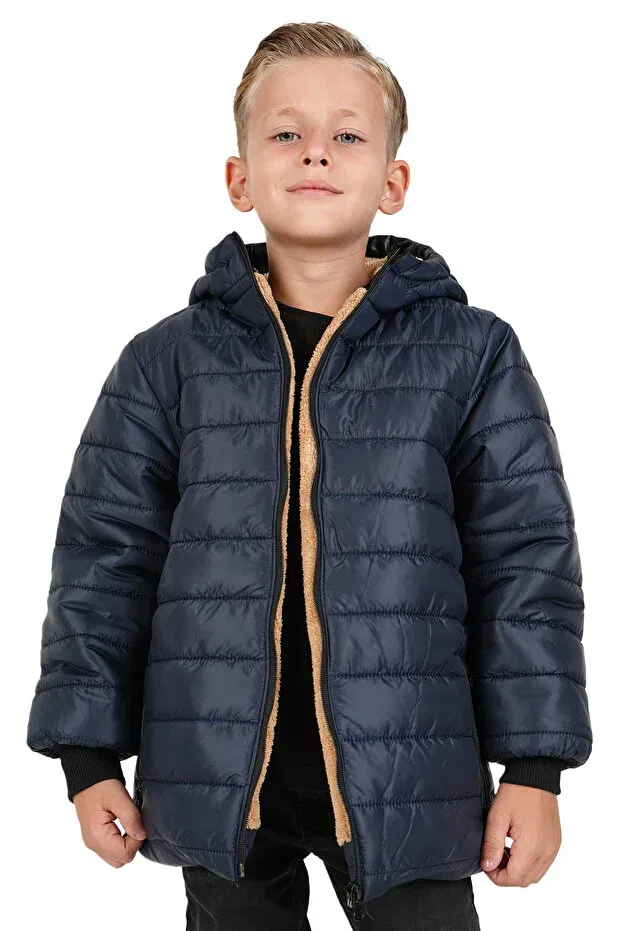 Детское пальто для девочек с капюшоном Jarmo Kids, Navy Blue — фото 4