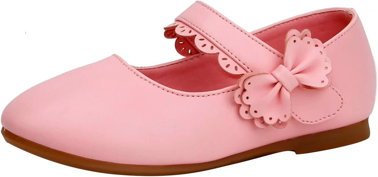 Детские туфли Мэри Джейн для девочек из кожи, Pink